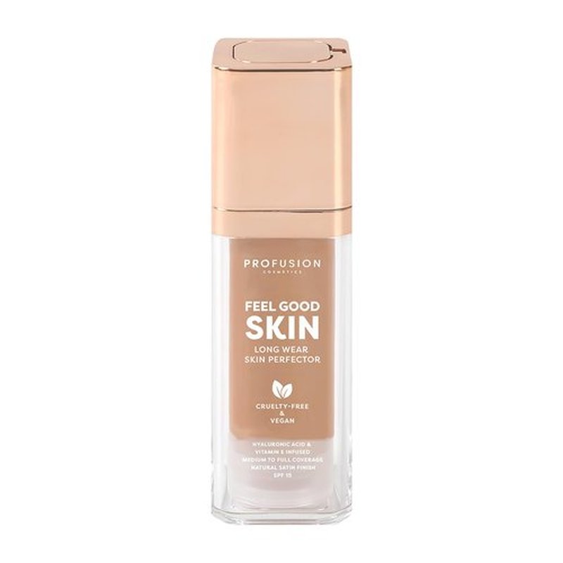 Profusion Cosmetics Feel Good Skin Perfector, Foundation Makeup for Radiant, Satin Finish, Available in 12 Curated Shades (Medium 300, 1)
