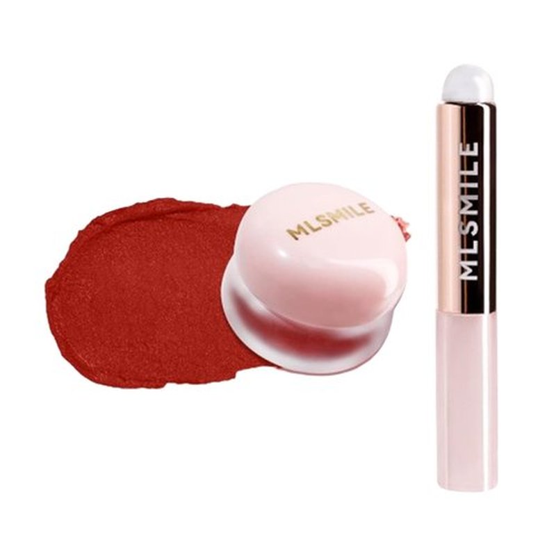 Lip Pudding Pot, Lip & Cheek Blurry Pudding Pot, Blurring Makeup Blush, Buildable Lightweight, Multi-Use Soft Matte Velvet Finish,With A Lip Pudding Pot Brush (02 crush)