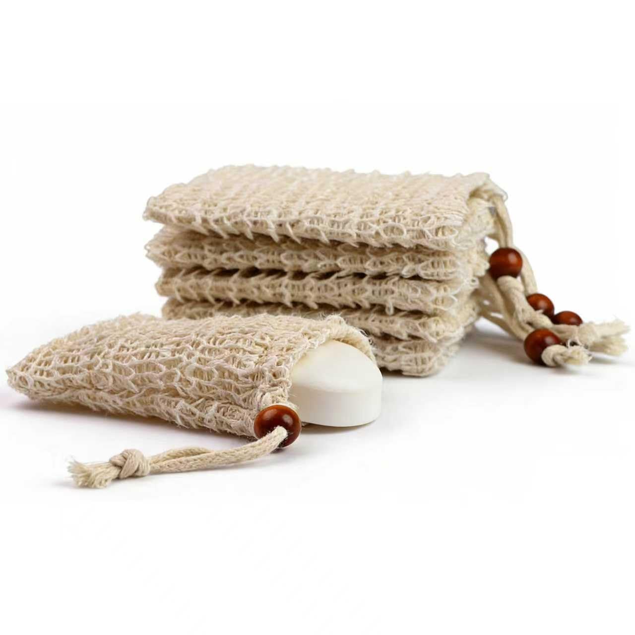 6-Pack Sisal Soap Bag, Exfoliating Soap Bar Bag, Soap Savers for Bar Soap