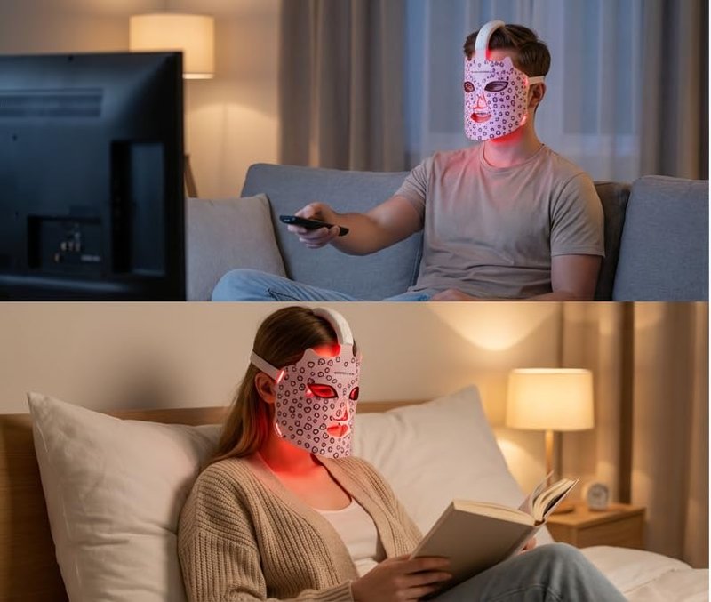 Red Light Face Mask - 240 LEDs Phototherapy for Skin Rejuvenation | 3 Modes for Brightening & Soothing
