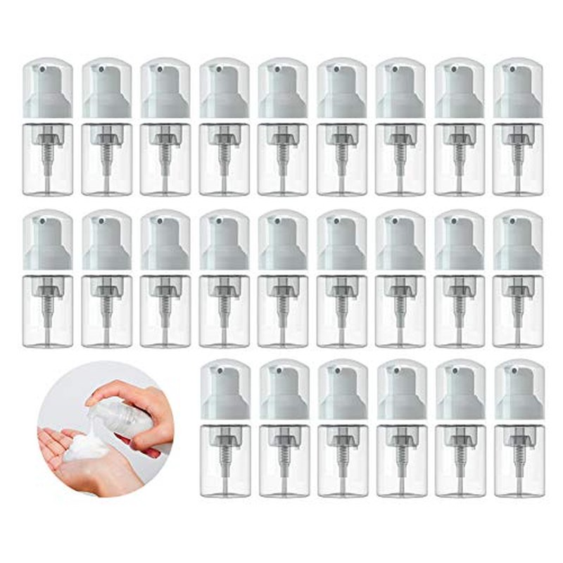 6 Pcs Empty Foam Pump Bottle 1oz/30ml Travel Size Plastic Pump Bottle Soap Bottle Portable Small Hand Sanitizer Dispenser Bottles, Refillable Clear Instant Foaming Bottles for Hand Lotion Shampoo