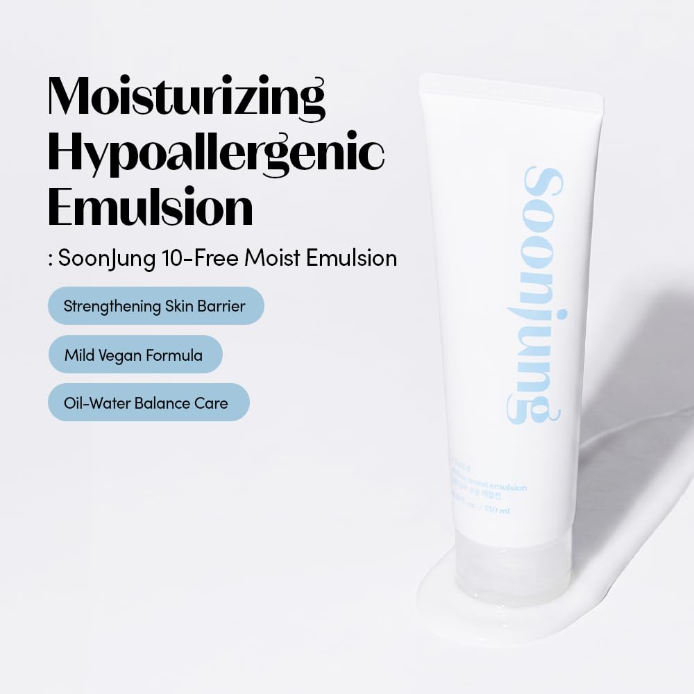 ETUDE SoonJung Skincare Set pH 5.5 Relief Toner (11.83 Fl. oz) & 10‑Free Moist Emulsion (5.07 Fl. oz) with Mini Set, Face Moisturizer for Sensitive Skin, Soothing Korean Skincare Gift (4‑Piece)