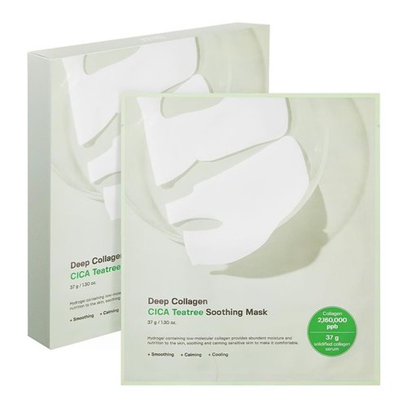 SUNGBOON EDITOR Deep Collagen CICA Tea tree Overnight Mask 37gx4ea | Real Collagen Face Mask with Tea tree & Centella | Acne Treatment for Face | Calming & Soothing Korean Skin Care