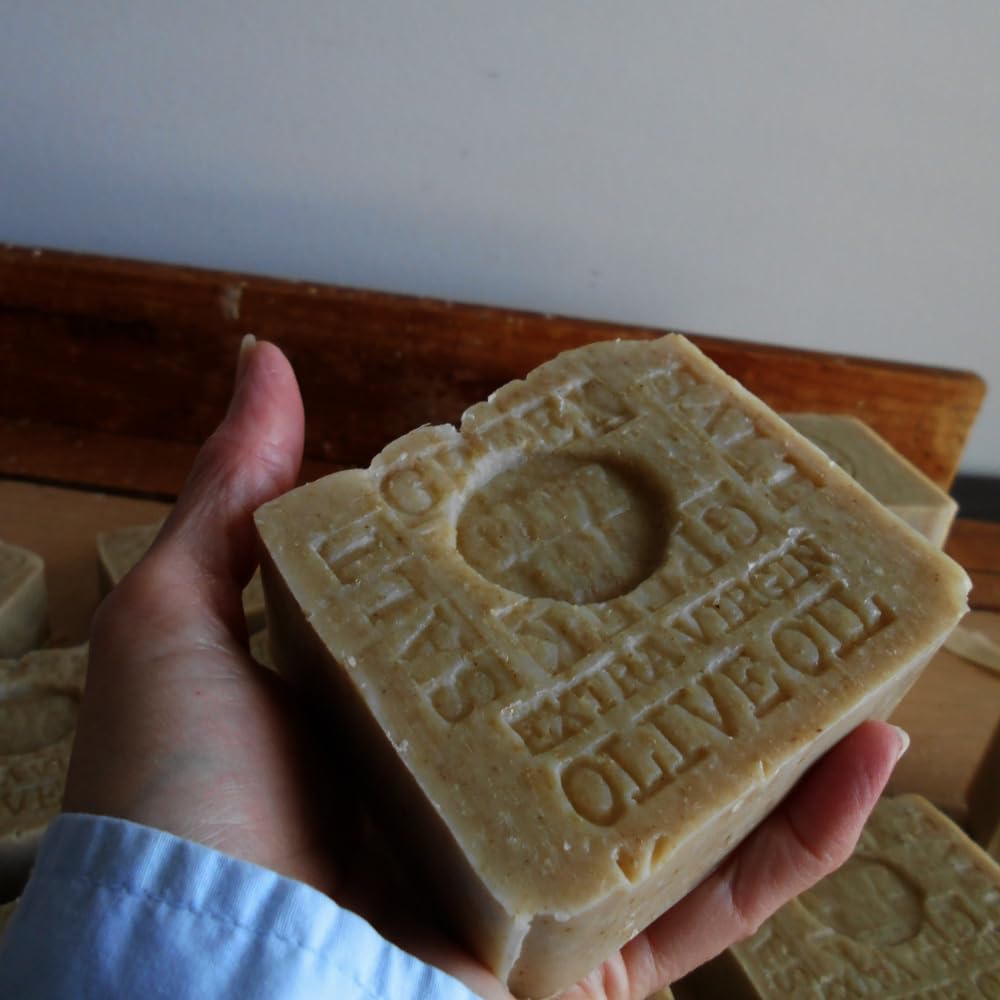 Greek Extra Virgin Olive Oil Soap with Mediterranean Sea Salt Bar With Organic Grass - Fed Beef Tallow Natural Soap Handmade !