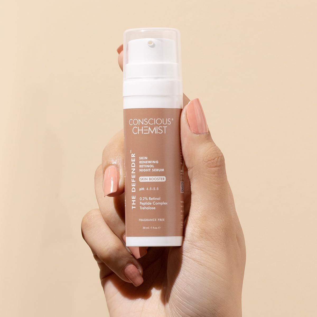 Conscious Chemist® Multi Peptide & 0.2% Retinol Serum | Anti Aging Serum | Boosts Collagen & Reduces Fine Lines, Wrinkles | Probiotics & Cica Water | Fragrance Free, Cruelty Free | 30ml