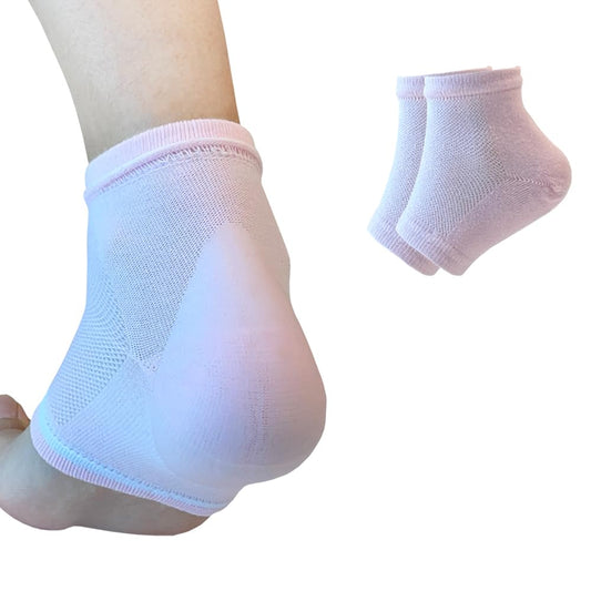 Moisturizing Gel Heel Socks to Repair Dry Cracked Heel - Soften, Soothe, and Revitalize Your Feet, for Men and Women (Light Pink, 1 Pair)