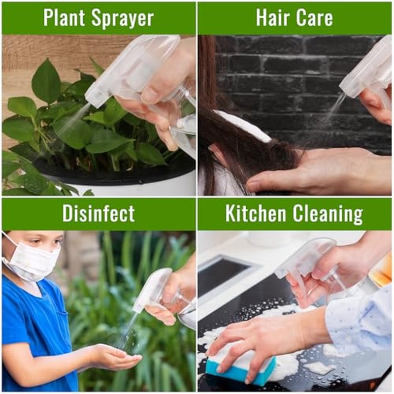 AuroTrends Glass Spray Bottles 16oz 1Pack, Empty Glass Spray Bottles for Cleaning, Glass Spray Bottle with Silicone Sleeve for Cleaning, Essential Oils, Plants(16fl.oz, 1Pack)