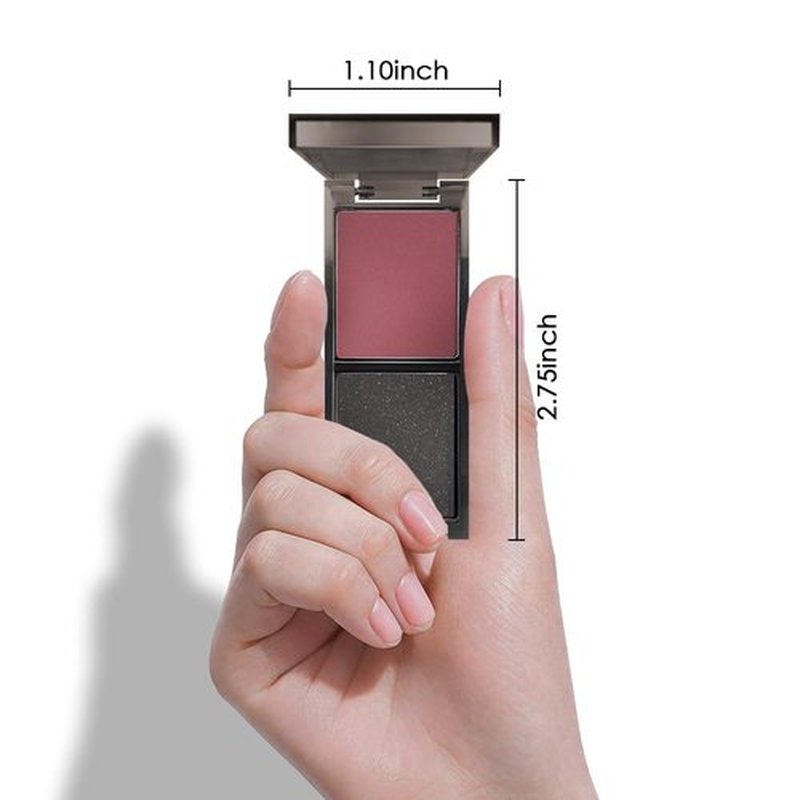 HHLTOH Two Color Matte Shimmer Eyeshadow, Wine Red Black Double Pigment Eye Shadow Powder,Long-Lasting Waterproof Makeup Palette,Blendable,Easy-To-Apply and Compact for Travel， 0.14 Oz 04#