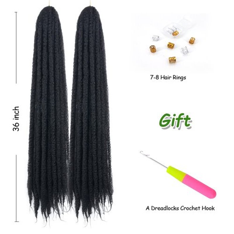 KGBFASS 36inch Black Marley Hair Super Long Kinky Curly Marley Twist Braiding Hair Synthetic Afro Marley Braids for Box Faux Locs Cuabn Twists Hair Extensions 3Pcs(1B#)