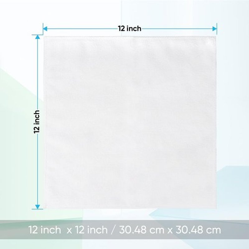 HOMEXCEL Microfiber Washcloths 12 Pack, Highly Absorbent and Soft Face Towel, Multi-Purpose White Wash Cloths for Bathroom, Hotel, Spa, Gym, and Kitchen, 12x12 Inch