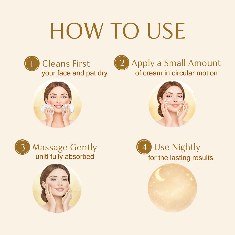 Retinol Night Cream for Face, Anti Aging Face Cream & Wrinkle Cream for Women with Hyaluronic Acid, Collagen & Vitamin C, Face Moisturizer for Deep Wrinkles, Dry & Aging Skin, Night Moisturizer 1.7 oz