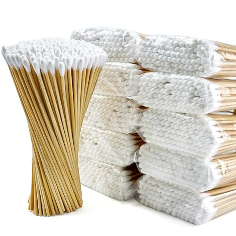 1000 Precision Long Cotton Swab - Pointed Cotton swabs 6 Inch- Biodegradable Bamboo Cotton Swabs - Versatile Cotton Tipped Applicators for Intricate Work Gun Cleaning Makeup Nails
