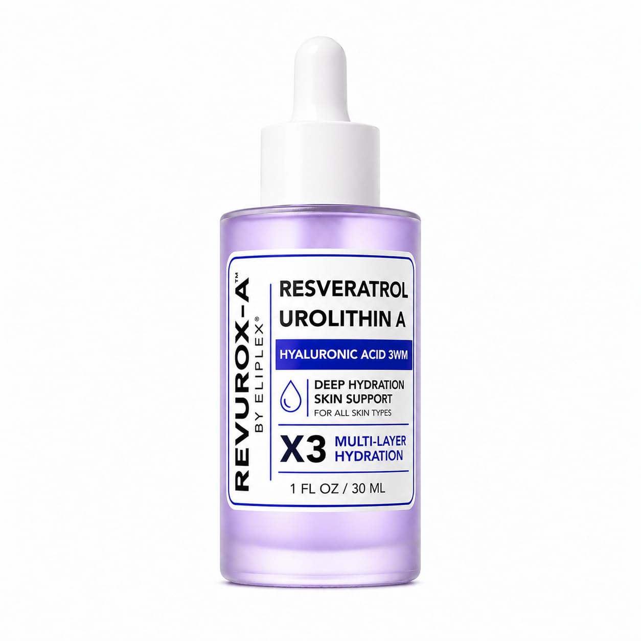 ELIPLEX Resveratrol + Urolithin A Face Serum – Lightweight Hydration & Radiance | 1 fl oz