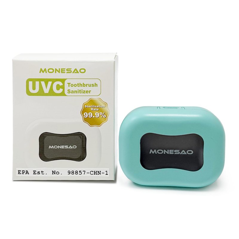 Toothbrush Sanitizer Case - Rechargeable Holder for Electric & Manual Brushes | Travel-Friendly Blue Design