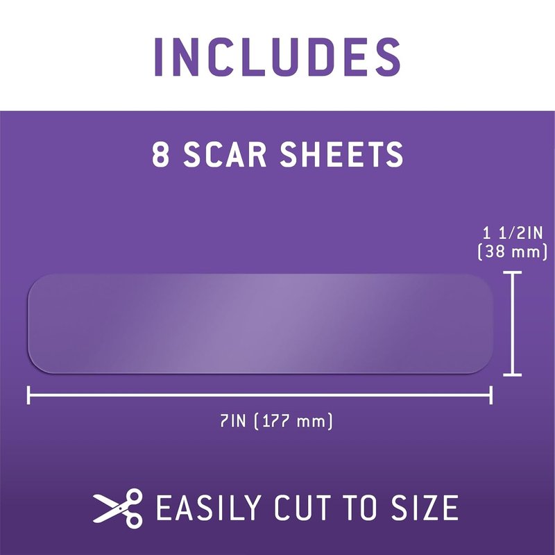 Care Science C-Section Recovery Scar Sheets - Silicone, Reusable, 1.5in x 7in, 8ct | Reduce C-Section, Keloid & Acne Scars