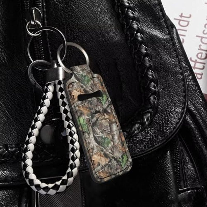 SEANATIVE Camo Hunting Chapstick Holder 5 PCS Lipstick Holder Keychain Lipstick Sleeve Pouch Lip Balm Holder Lipstick Bag for Keychain Travel Accessories Gift for Girls and Women