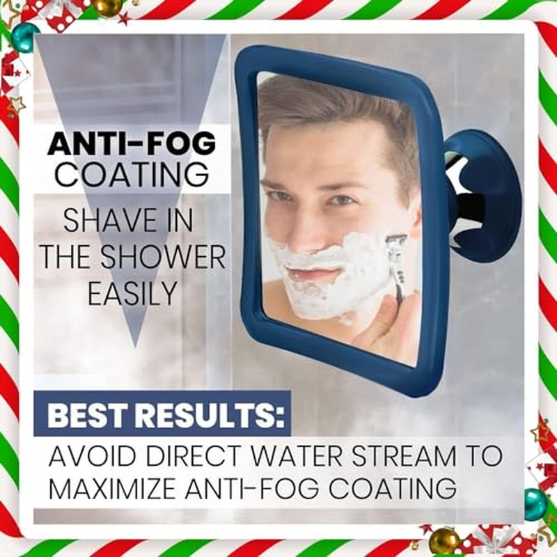 MIRRORVANA Fogless Shower Mirror for Shaving with Improved Suction and 360° Swivel - Unbreakable Fog Free Mirror for Men and Women - 6.3" x 6.3" (Bronze)