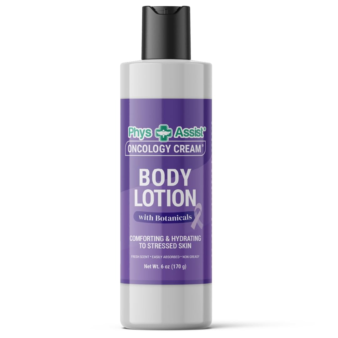 PhysAssist Oncology Cream Body Lotion with Botanicals – Hydrating Lotion for Dry, Sensitive and Stressed Skin – Lavender, Tea Tree, Peppermint & Calendula – 6 oz Bottle