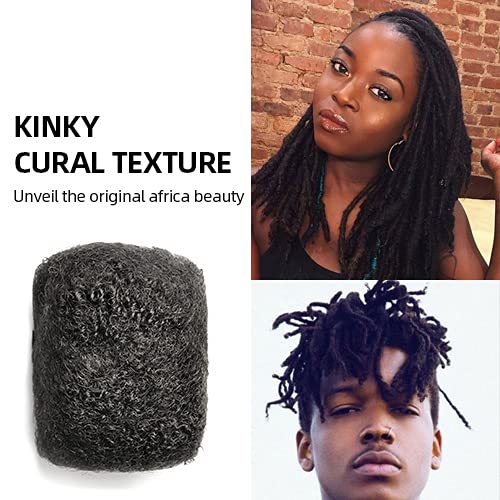 FAMILOCS Afro Kinky Bulk Human Hair for Draedlock Extensions, Repair Locs, Twists and Braids (12 Inch 30g/1oz, Natural black #1B)