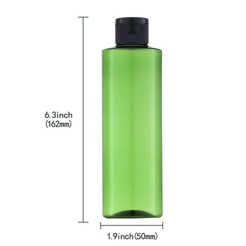 LISAPACK 8.3oz Travel Bottles with Flip Cap (4 Pcs) Empty Dispenser Container for Travel Size Cosmetics (250ml, Green)