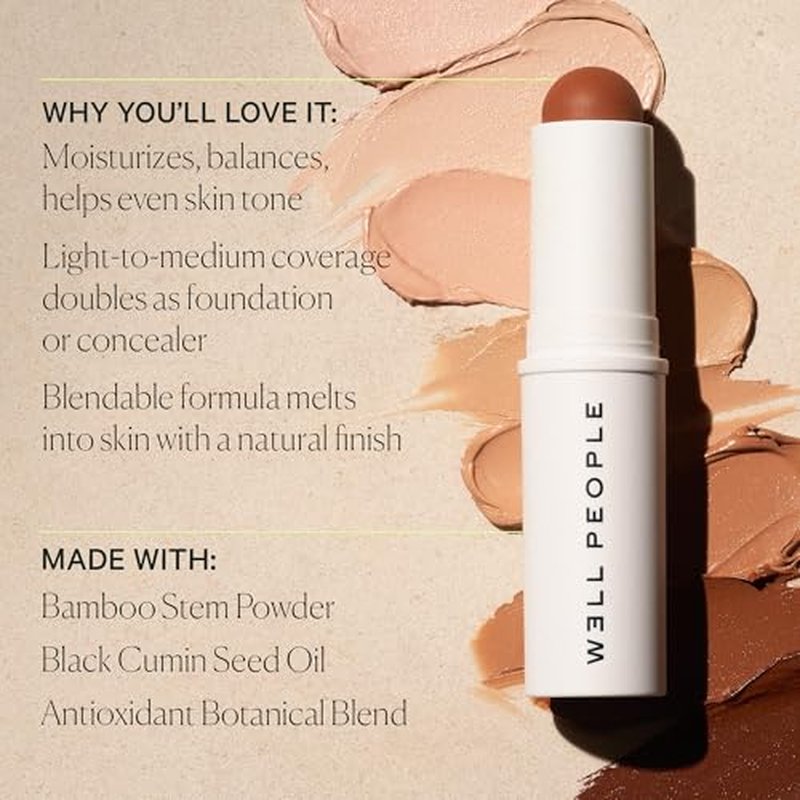 Well People Supernatural Complexion Stick Foundation + Concealer, Buildable, Light-to-Medium Coverage, Soft Matte Finish, Lightweight + Hydrating, Multi-Use, Vegan & Cruelty-Free, 36 Deep Tan Cool