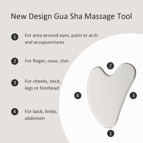 Yeamon Face Massager, Metal Face Roller Gua Sha Massage Tool for Face Neck Eye Body Skin Care, Facial Roller Gifts for Her, Women and Girl