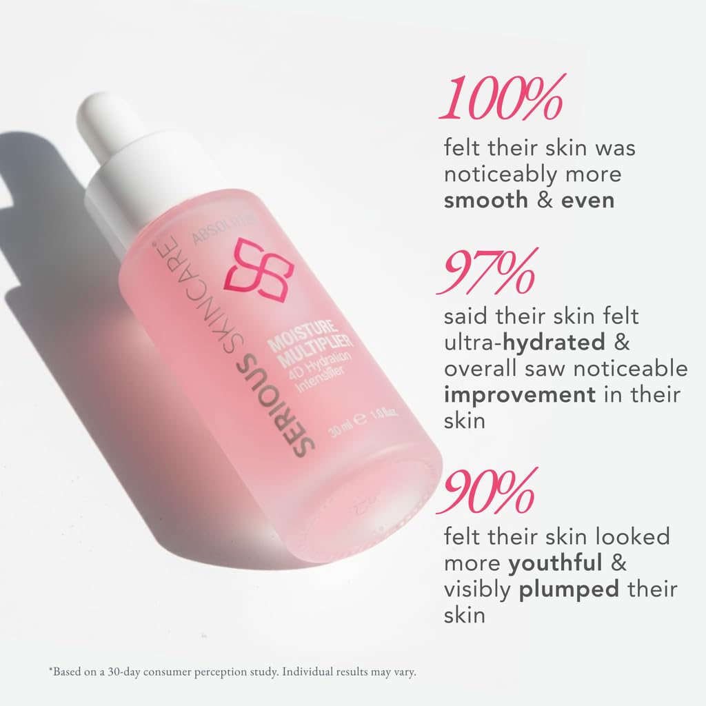 Serious Skincare - Hyaluronic Acid Serum for Face - Absolutes Moisture Multiplier - Plumping, Hydrating & Anti-Aging - Visually Reduce Lines and Wrinkles - For Women and Men - 1 Fl. Oz.