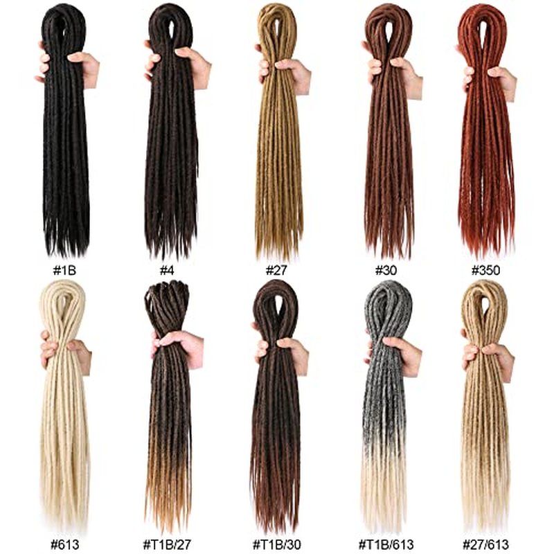 DAIRESS 24 Inch 50strands/pack Synthetic Dreadlocks Extensions Thin 0.6cm Soft Reggae Hair Hip-Hop Style Dread Extensions Long Crochet Braids For Hippie Dread locks Hair(24Inch 50strands, 613)