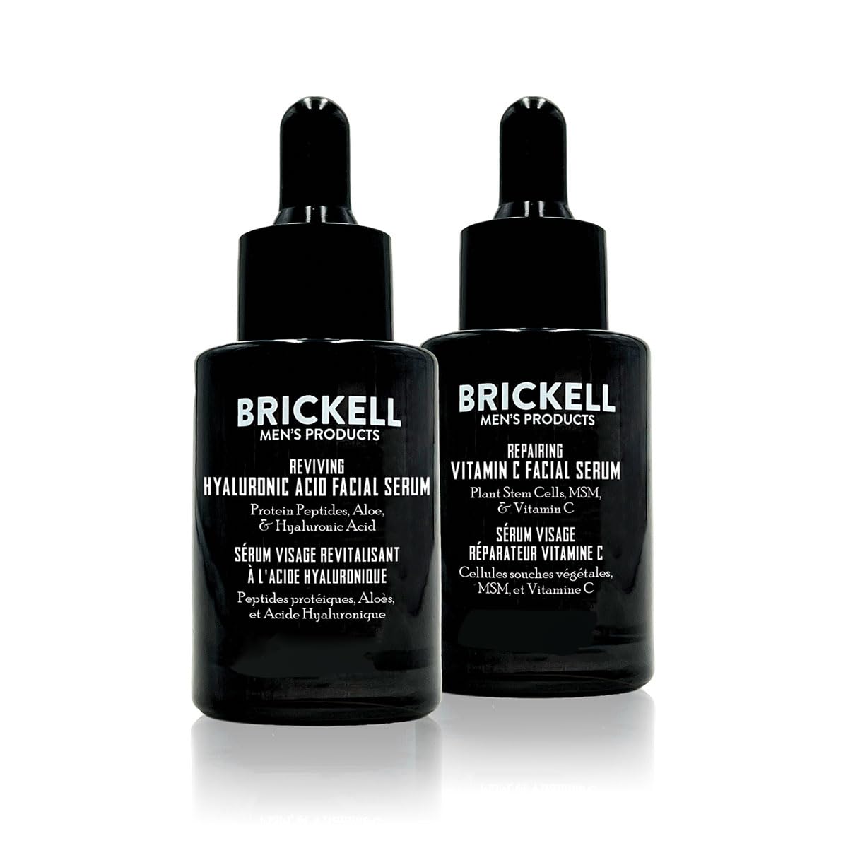 Brickell Men's Daily Anti-Aging Day and Night Serum Routine, With Plant Stem Cells, Vitamin E, and Protein Peptides, Scented