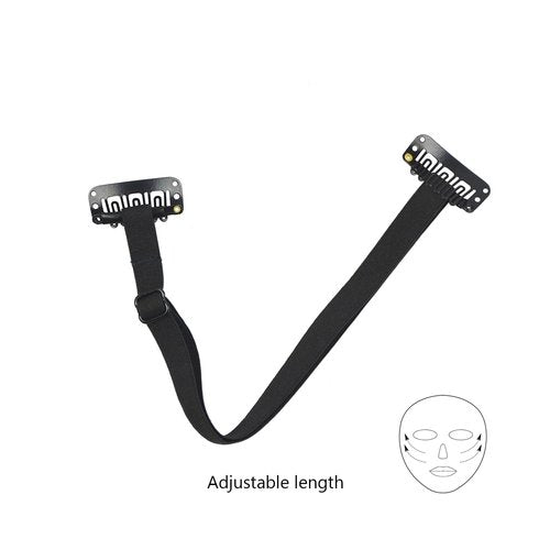 YTBYT 4 Pcs Facelift Bands with Clips Invisible Face Stretching Lifting Strap Adjustable Elastic Band Face Slimming Band (24cm Black Single Bands)