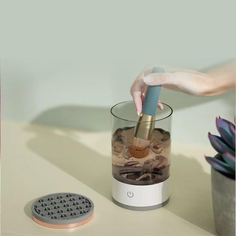 The Cozy Luna Brush Cleaner for All Makeup Brush, 9000 RPM Beauty Swirl Cosmetic Brush Cleaner, Automatic Electric Makeup Brush Cleaner, IP65 Waterproof, Your Makeup Brush Game Changer (Black*2PCS)