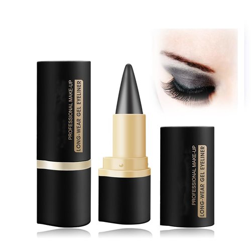 Matte Quick-Dry Eyeliner,Long Wear Gel Eyeliner Pencil,Natural Black Eyeliner Cream Waterproof Eyeliner Pen,Smokey Eyeshadow Palette Stick Crayon,Gel Eye Liner for Goth Halloween Makeup (Dark Grey)