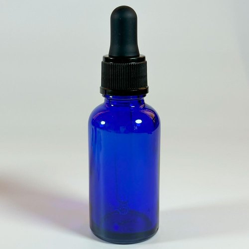 PIPIBA 12Pack 1oz (30ml) Round Drip Tip Glass Eye Droppers. Essential Oil Glass Bottle. For Lab Bottles (Blue)