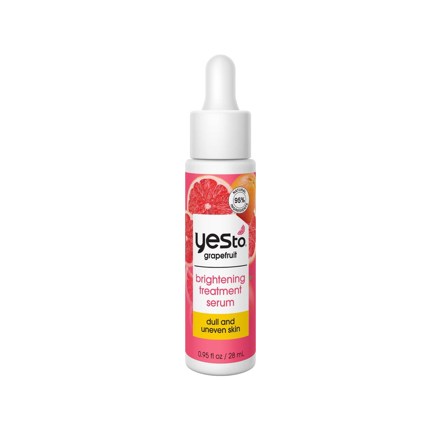 Yes To Grapefruit Treatment Serum, Brightening Lightweight Formula To Loosen Dead Skin Cells, Smooth Complexion & Tone Skin, With Vitamin C & PHAs, Natural, Vegan & Cruelty Free, 0.95 Fl Oz