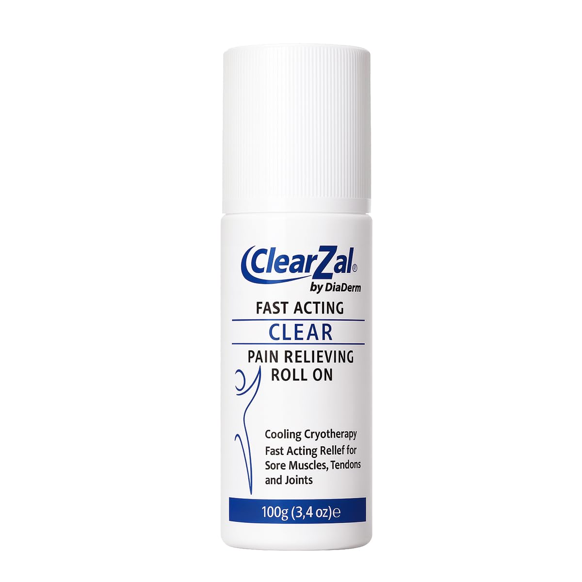 ClearZal Pain Roll On Gel with Menthol, Glucosamine & Chondroitin, Cooling Relief for Knee, Lower Back, Neck, Joint & Muscle Discomfort, Wintergreen, Aloe Vera & Frankincense, Non-Greasy, 3.4 Oz