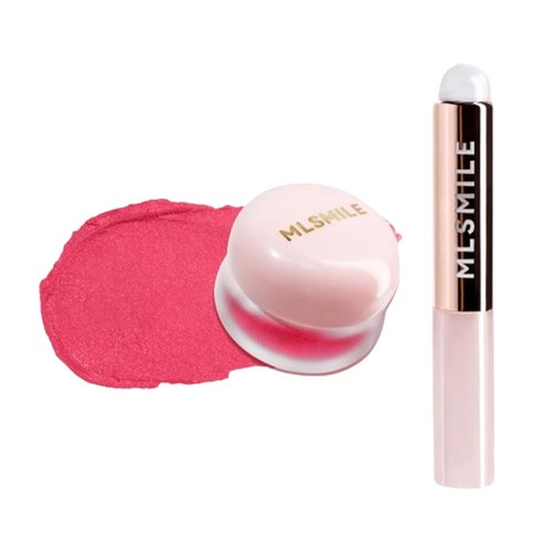 Lip Pudding Pot, Lip & Cheek Blurry Pudding Pot, Blurring Makeup Blush, Buildable Lightweight, Multi-Use Soft Matte Velvet Finish,With A Lip Pudding Pot Brush (05 cupid)