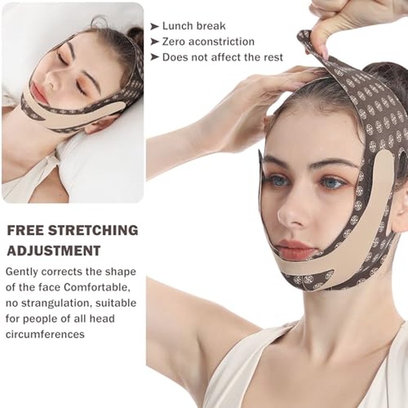 V-Line Mask Chin Up,Double Chin Reducer,Mask V Shaped,Adjustable Chin Strap for Women,Ohyesbae Face Slimming V Line Lifting Mask,Jaw Exerciser (Green)