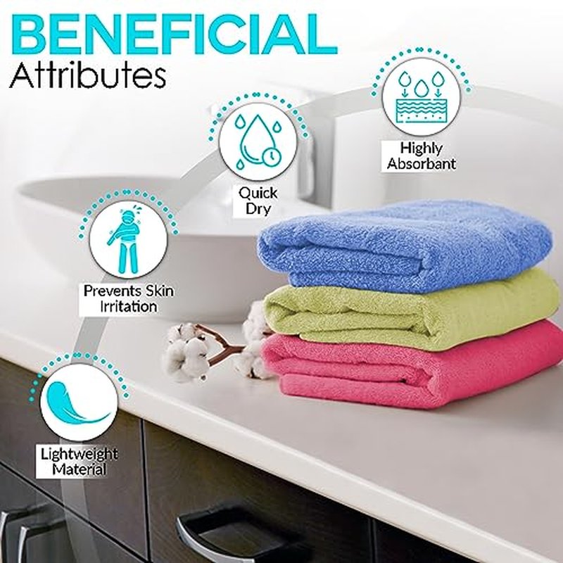 QUBA LINEN 6 Pack Premium Hand Towels Set, (16 x 28 inches) Cotton, Ultra Soft and Highly Absorbent Towels for Bathroom, Gym, Shower, Hotel, and Spa