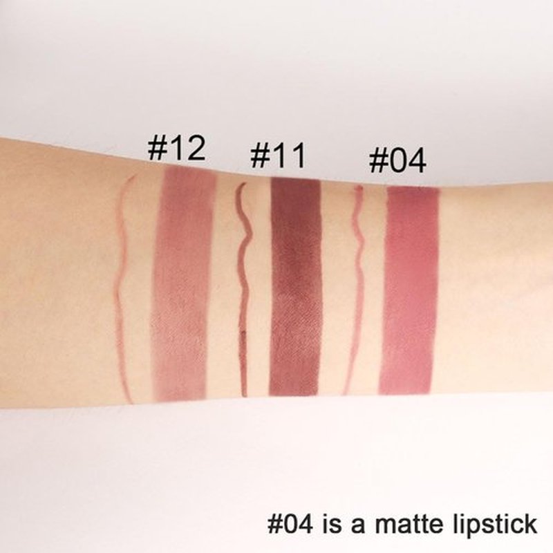 2 in 1 Antique Rose Matte Lip Liner & Lipstick Combination, DNM Metallic Dual Ended Lipstick, Lip Liner, Lip Gloss, 24 Hour all Day Long-Lasting Waterproof Lipliners Pen for Women Lip Makeup Gift 04#