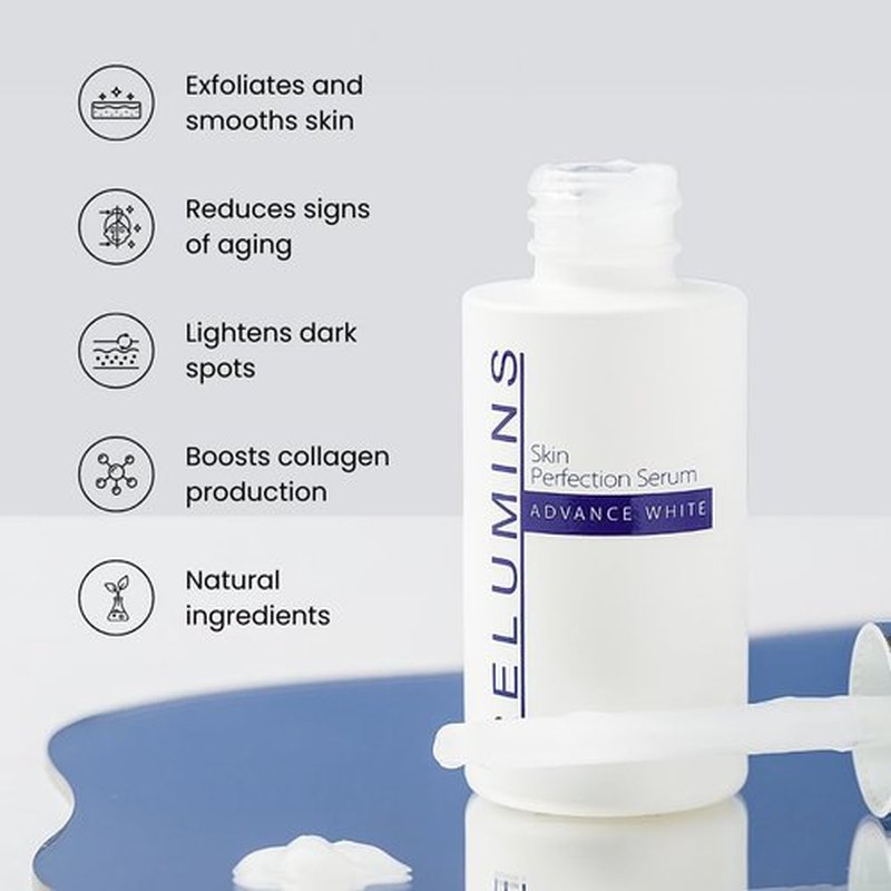 Relumins Advance White Skin Perfecting Serum - 7% AHA Formula for Stress and Sun Damage Skin Repair for Face, Helps Rebuild and Renew Skin Structure