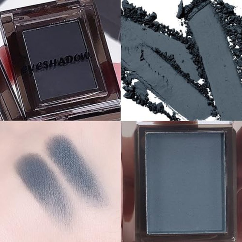 Eyeshadow Single lightslate Gray Matte, High-Pigment Monochrome Eye Shadow Pressed Powder, Everyday Velvety Silky Eye Makeup Looks, Professional Long-Lasting Waterproof Single Eyeshadow Palette, 01#
