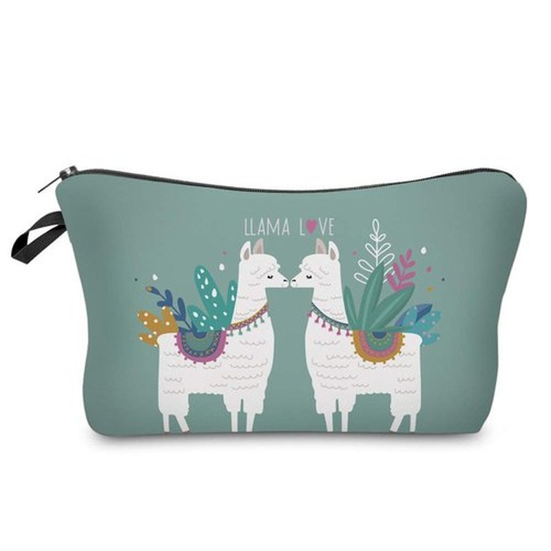 LOOMILOO Water Resistant Cute Small Makeup Bag, Nice Printing Cosmetic Bags Travelling case (llama gifts 51434)