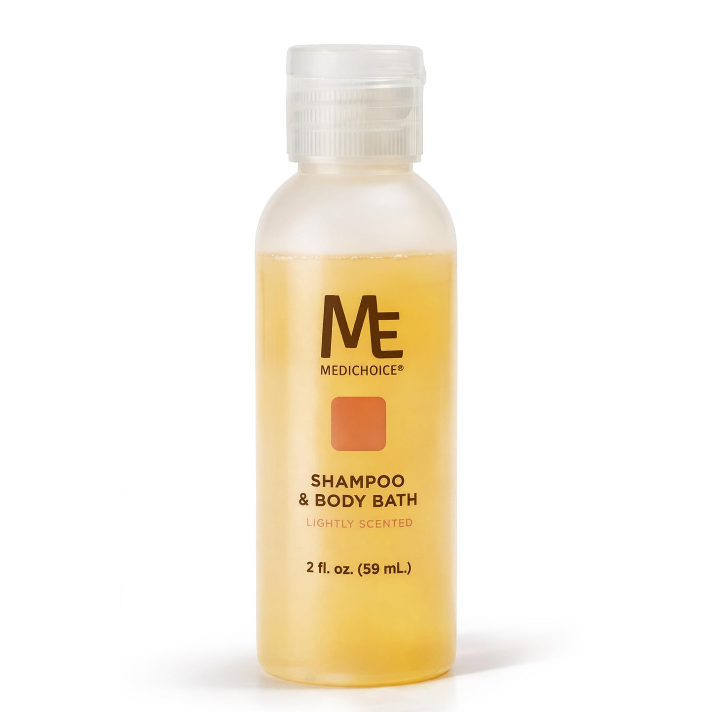 MediChoice Shampoo and Body Wash - 2 in 1 Bath Gel, 2 Oz Case of 144 - Mild Scent, Non Irritating, Flip Top Cap - Bulk Travel Size for Hotels, Travelers, Hospitals