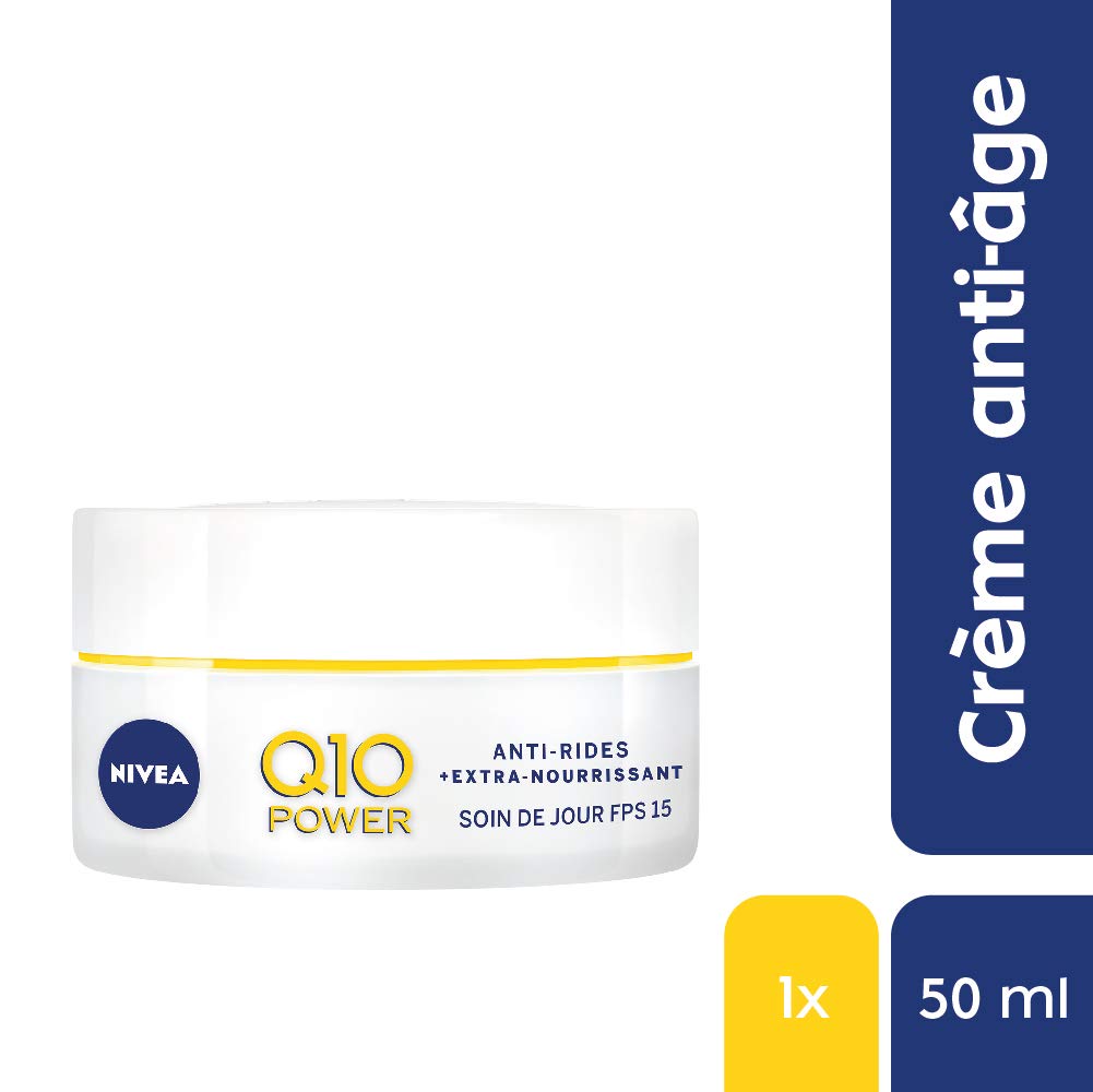 NIVEA Q10 Nourishing Daily Face Cream for Mature and Dry Skin, Formulated with Coenzyme Q10 and Conditioning Natural Oils to Improve Skin Smoothness, Comfort, and Long-Lasting Moisture, 50 ml