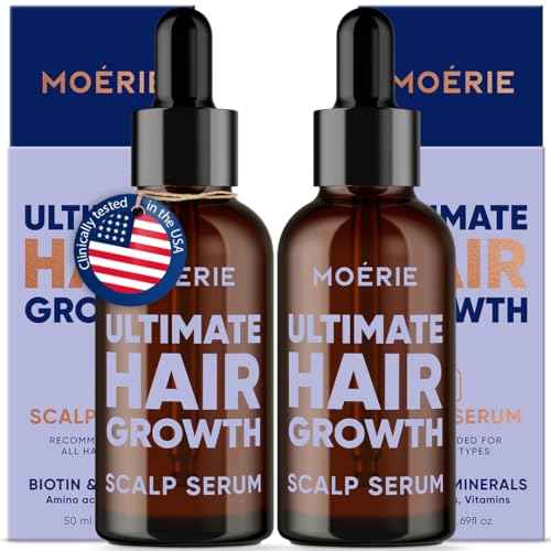 MOERIE Ultimate Hair Growth Serum for Natural Hair Regrowth & Thickening - Anti Thinning & Hair Loss Treatment for Women - Rapid Hair Growth Products - Scalp Oil Alternative - 1.69 fl oz, 2 pack