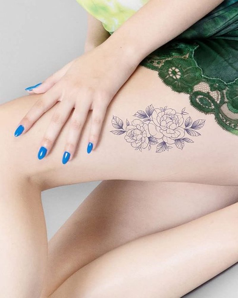 Inkbox Floral Temporary Tattoo, Large Fake Tattoo, Realistic and Semi-Permanent Temp Tattoo - Lasts 1-2 Weeks - Authentic Tattoos with Easy Application - Sun Painted, 6x3