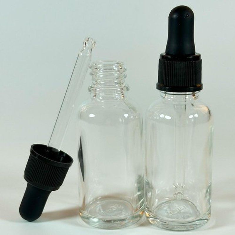 PIPIBA 12Pack 1oz (30ml) Round Drip Tip Glass Eye Droppers. Essential Oil Glass Bottle. For Lab Bottles (Clear)