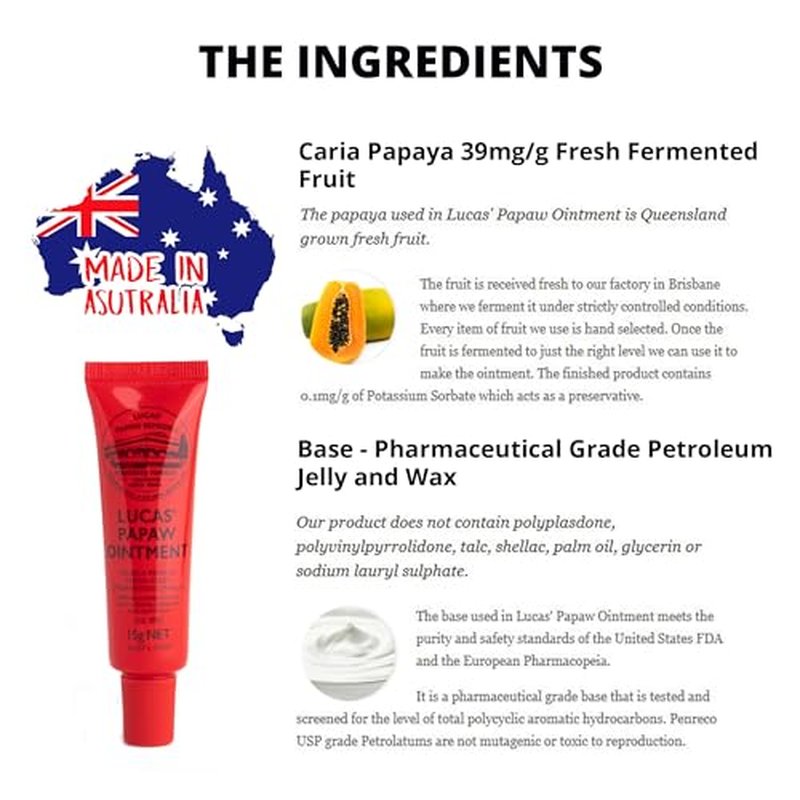 Lucas Pawpaw Lip Ointment, Lucas Pawpaw Cream, Lucas Pawpaw Ointment for Lips & Dry Skin - Unique All Skin Types, All Gender- Any Season Gift Pack with 2 x 15g Pawpaw Balm