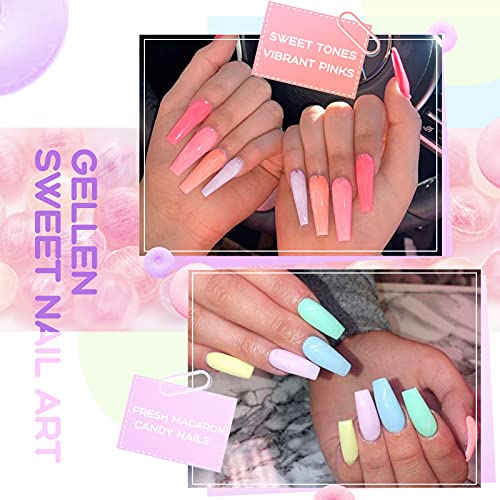 Gellen Gel Nail Polish, 16 Colors Gel Nail Polish Set, Need U V Cured Gel Nail Polish Set for Gift, Including Gellen Gel Base and Top Coat for Nails Prep