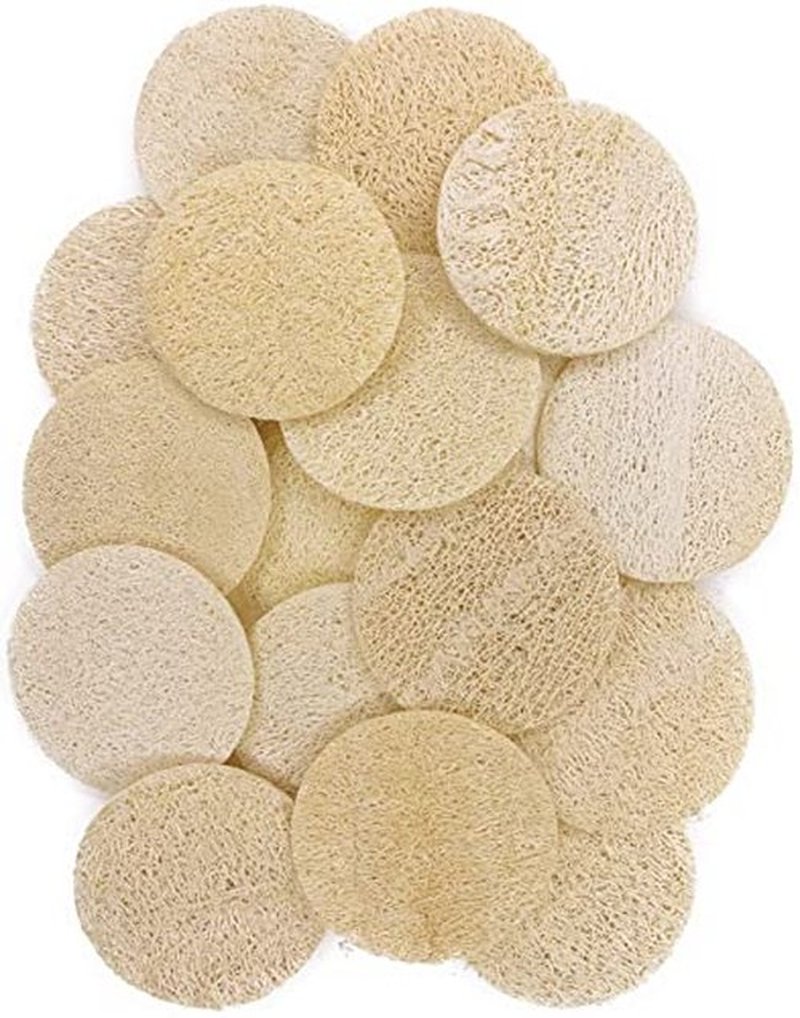 18 pcs/Set Natural Exfoliating Face Pad Loofah Sponge Facial Brush - Makeup Remover - Shower Scrubber - Remove Dead Skin - Body Bath Spa for Men & Women - Renewable Resource - Pack of 18